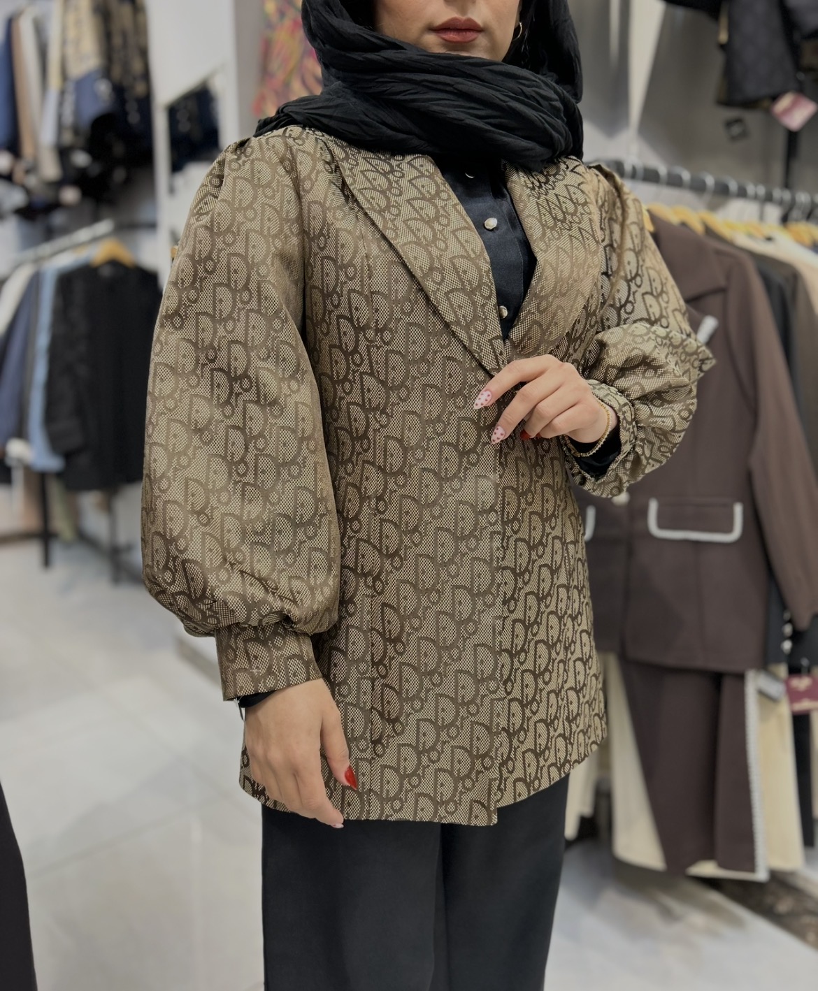 مانتو آستین پف بلند